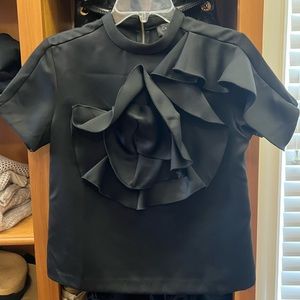 Black floral cocktail top